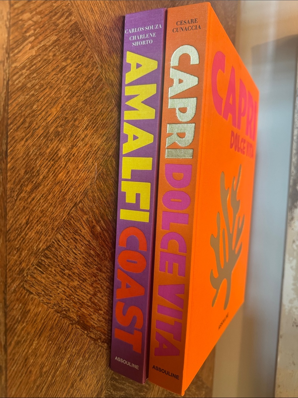 Assouline Bright Orange and Purple Amalfi & Capri Book Set